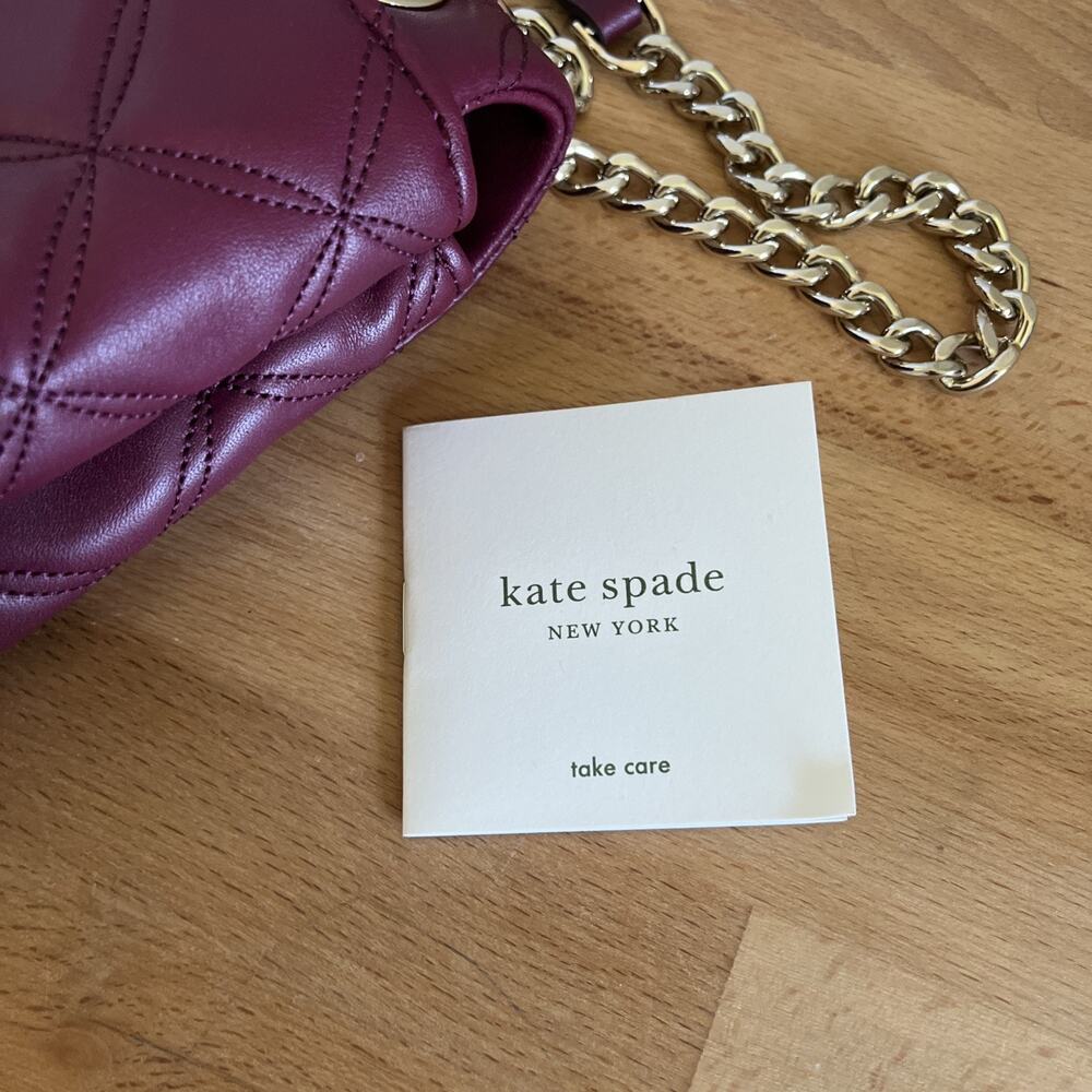 Kate Spade New York Natalia Leather Small Flap Crossbody Blackberry - Picture 16 of 16
